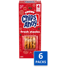 CHIPS AHOY! Fresh Stacks soft chewy texture close-up with chips.