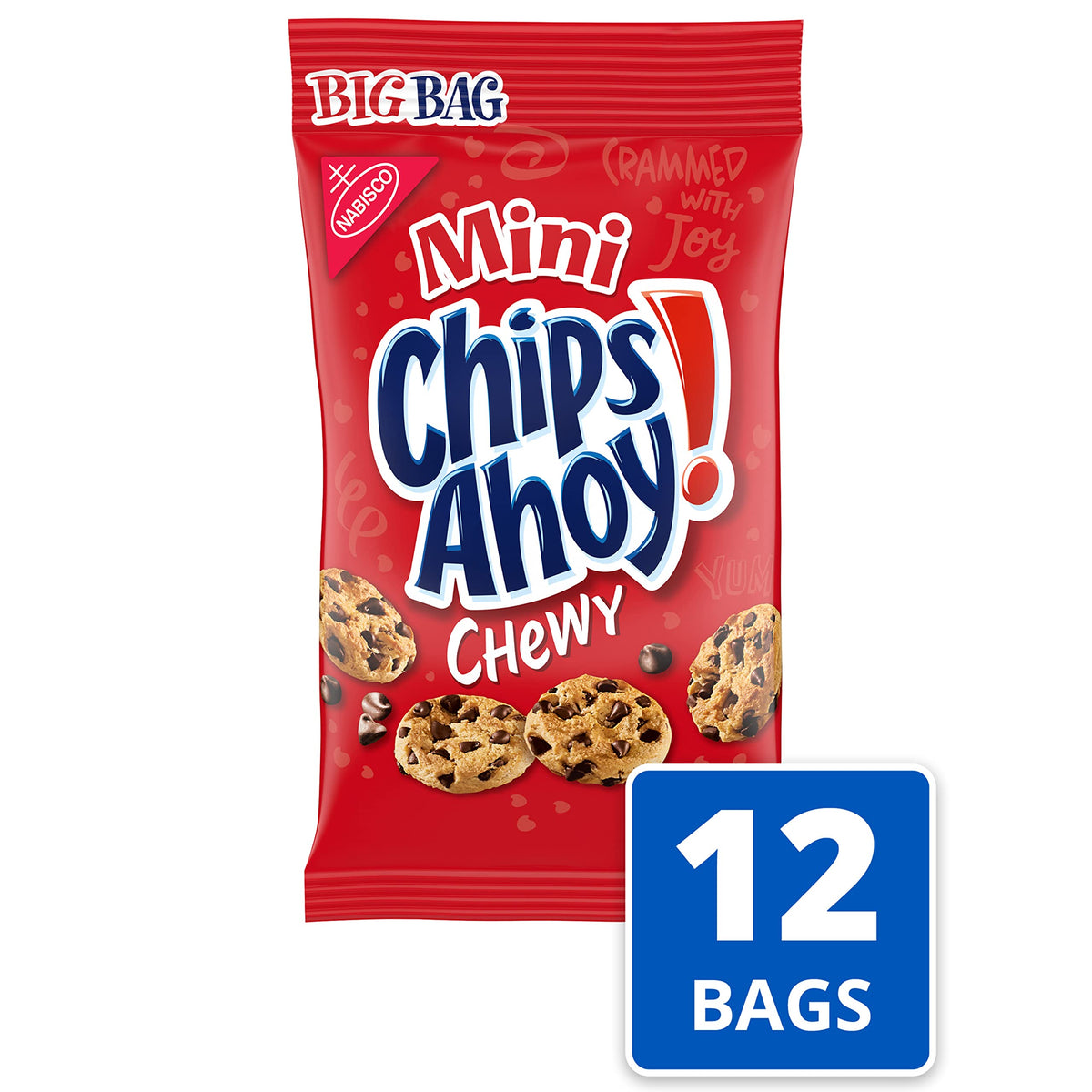Chips Ahoy! Mini Chewy Cookies bag display for shareable school snacks