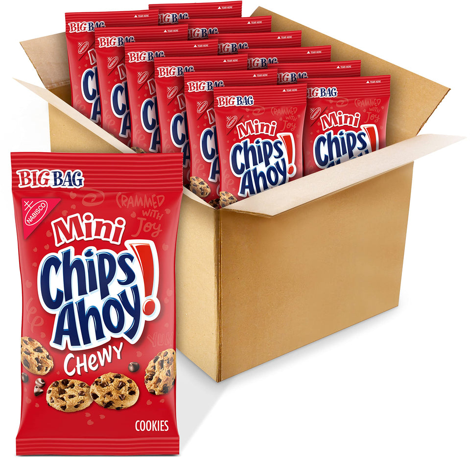 Chips Ahoy! Mini Chewy Cookies in open pack for on-the-go snacking