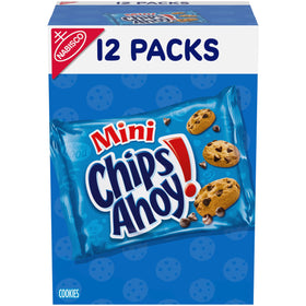 CHIPS AHOY! Mini Original Cookies in a 12-pack, ideal for quick lunches and on-the-go snacking.