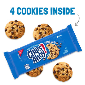 Close-up of crispy CHIPS AHOY! cookies with real chocolate chips.