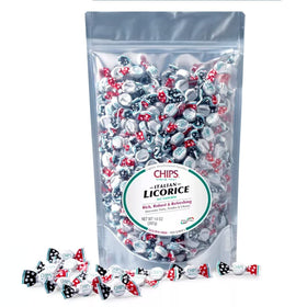 Chipurnoi CHIPS licorice classic pastilles in resealable pouch for on-the-go snacking