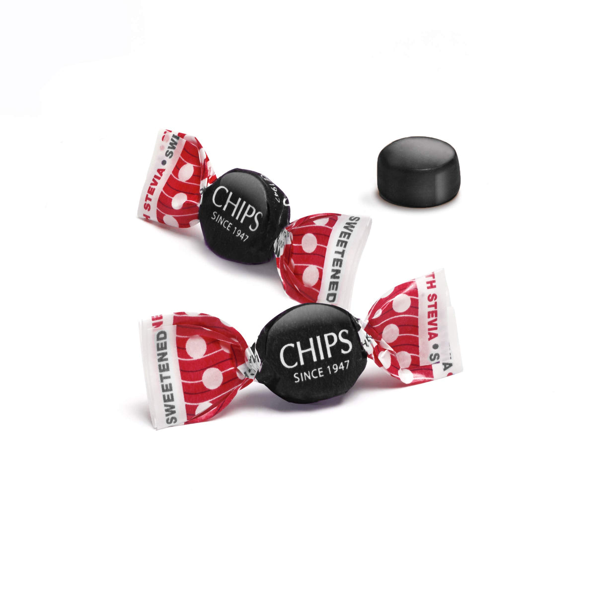 Chipurnoi CHIPS Licorice Classic pastilles ingredients label close-up, vegan and gluten-free formula highlighted.
