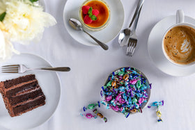 Chipurnoi Glitterati assorted mints tray close-up highlighting premium hotel amenity