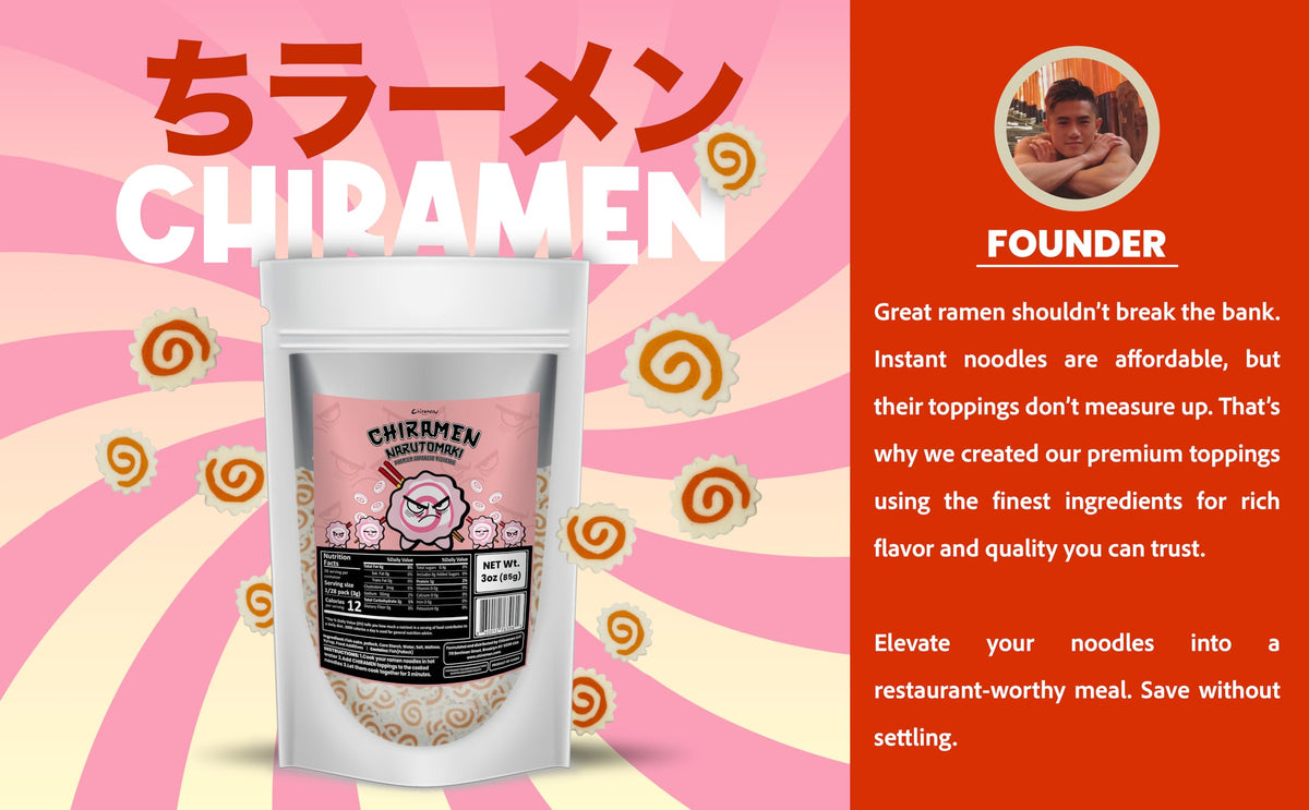 Chiramen miso soup narutomaki slices brighten bowls with subtle sweetness.