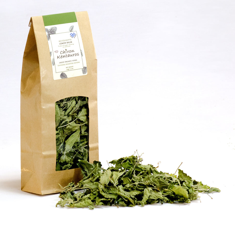 Chiron Kentavros lemon balm leaves from Mt. Pelion, ready for tea infusion.