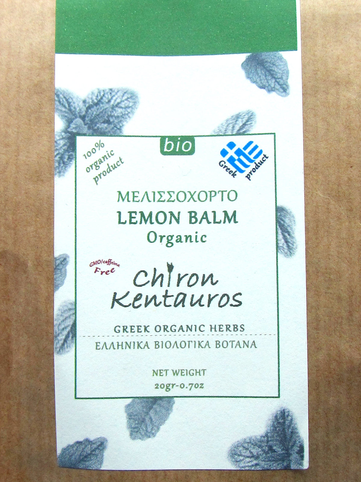 Chiron Kentavros Mt Pelion Melissa leaves for soothing caffeine-free moments.