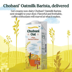 Chobani Oat Milk Barista Edition creates creamy foam for lattes.