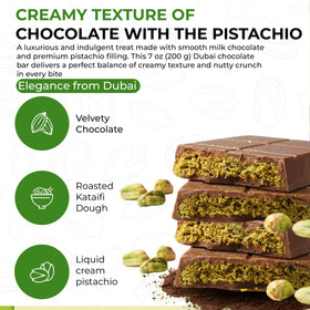 Chobella Dubai milk chocolate bar highlights smooth flavor.