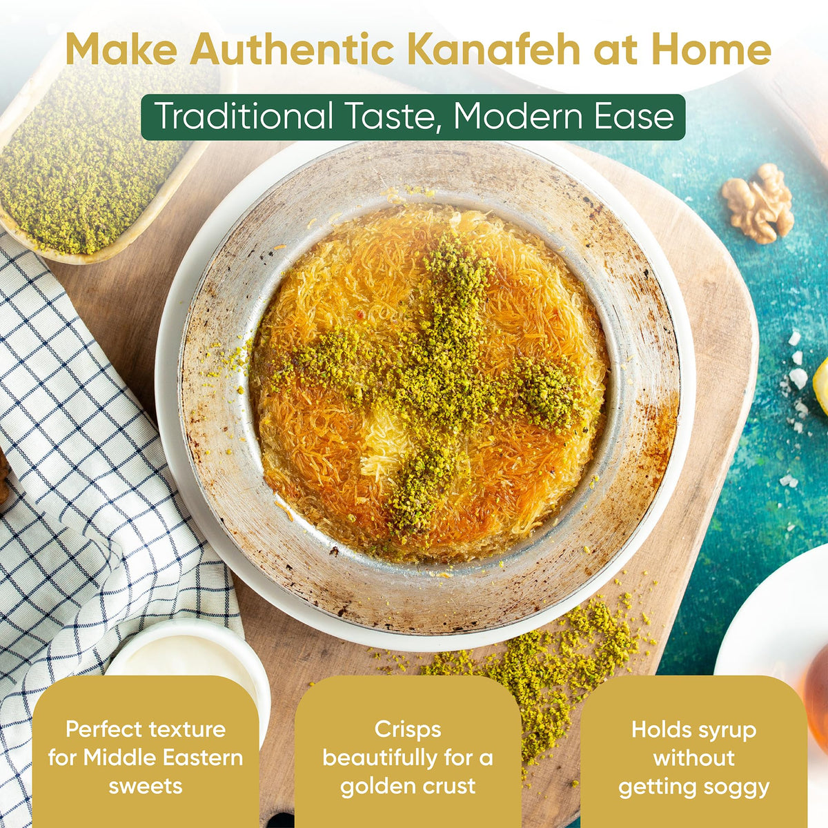 Chobella kataifi is a versatile base for knafeh, phyllo sheets, and fried treats