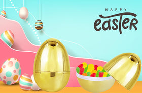Chochkees 6-inch golden Easter egg metallic finish for luxe party décor