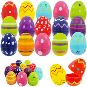 Chochkees painted Easter eggs with hinge in bright colors for easy Easter egg hunts