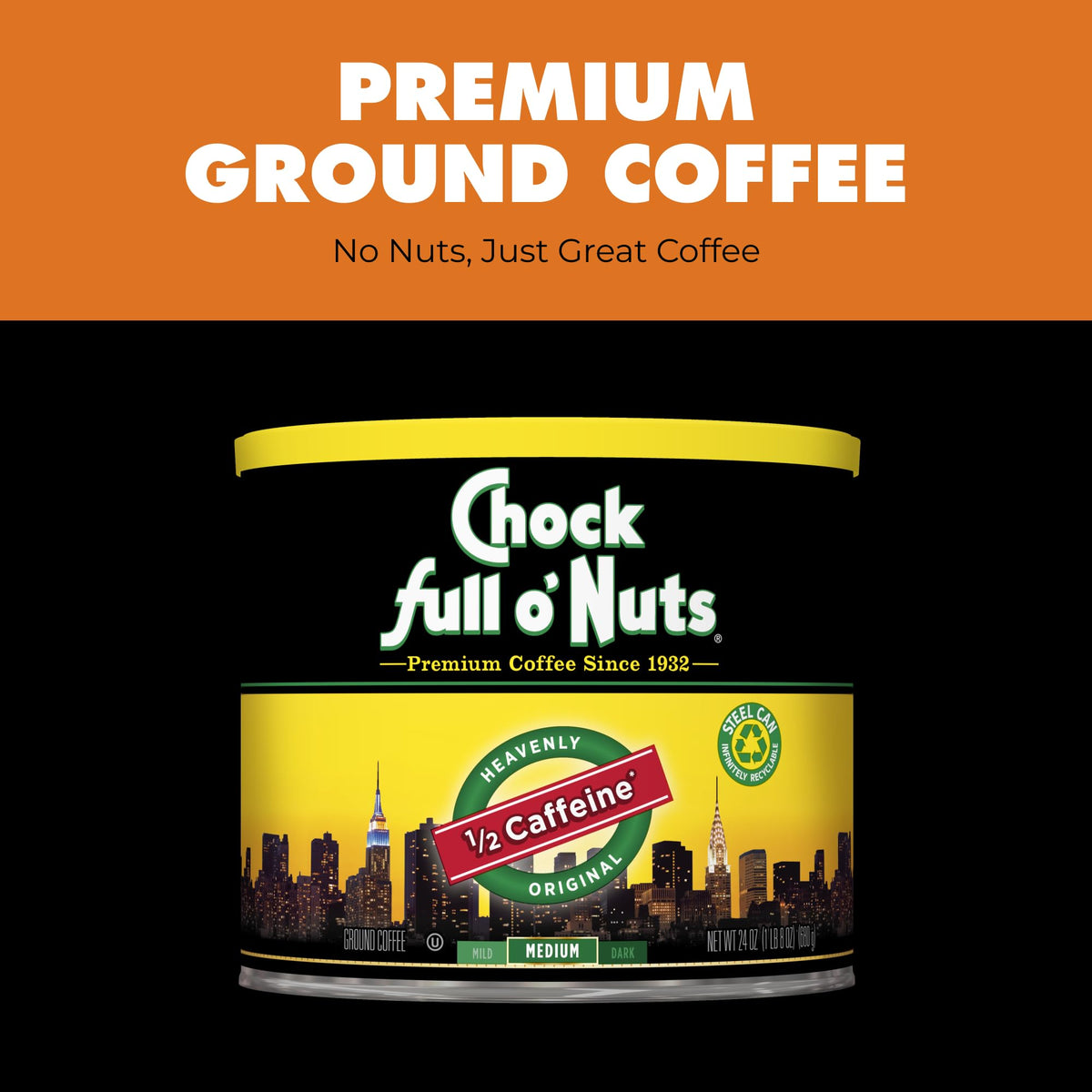 Chock Full o Nuts aroma in a steaming cup invites a balanced mid-roast experience.