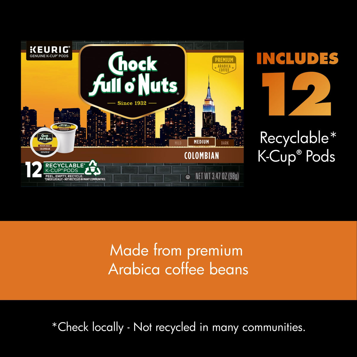 Chock Full o’ Nuts brand heritage since 1932 in every cup