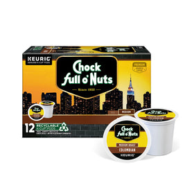 Chock Full o’ Nuts Colombian Arabica K-Cup pods deliver fresh aroma for mornings