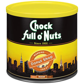 Chock Full o'Nuts Donut Shop ground coffee in a steel can preserves freshness