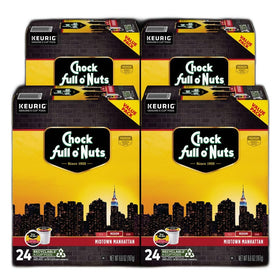 Chock Full o’Nuts Midtown Manhattan K-Cup pod on a kitchen counter for quick mornings.