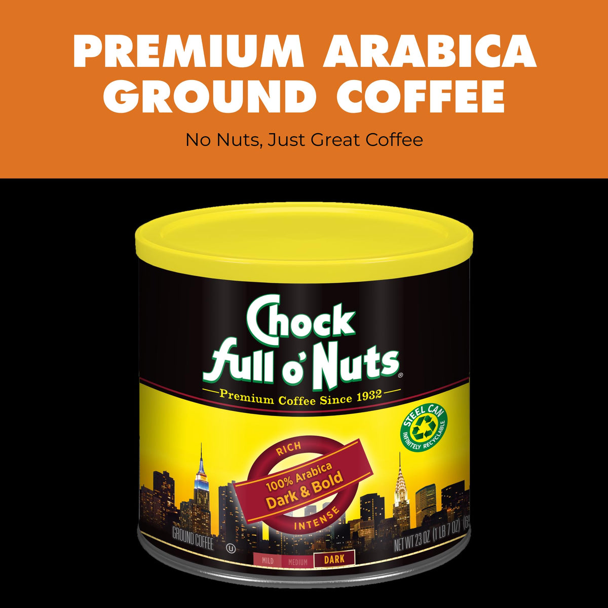 Percolator-ready ground coffee from Chock Full o'Nuts