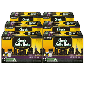Chock Full o’ Nuts Upper West Side dark roast K-Cup pack for quick mornings.