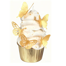 CHOCKACAKE gold butterflies 2inch on wafer paper for cake decor