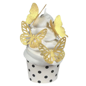 CHOCKACAKE gold butterflies fold to create subtle 3D effect