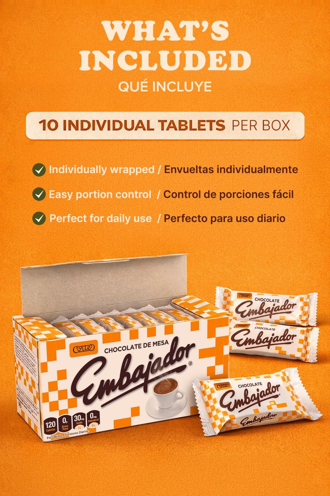 CHOCOLATE CORTÉS Embajador smooth melt in warm milk.