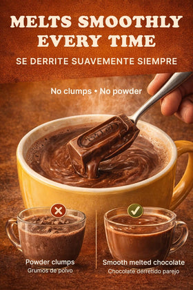 CHOCOLATE CORTÉS Embajador tablet melt for smooth hot chocolate.