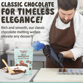 Creamy melted Chocolate Works milk chocolate in a bowl