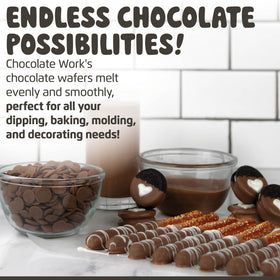 Chocolate Works White Melting Chocolate discs ideal for cake decorations and coatings.