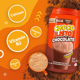 Chocolisto being stirred in a mug for a warm treat.