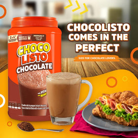 Nutrition label on Chocolisto highlights iron and vitamins.