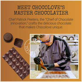 Chocolove ethically sourced dark chocolate highlighting responsible cocoa farming