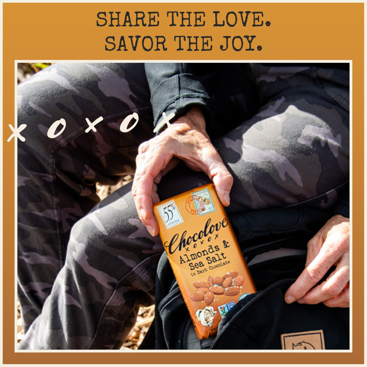 Chocolove salted almonds on dark chocolate bar for a savory-sweet finish