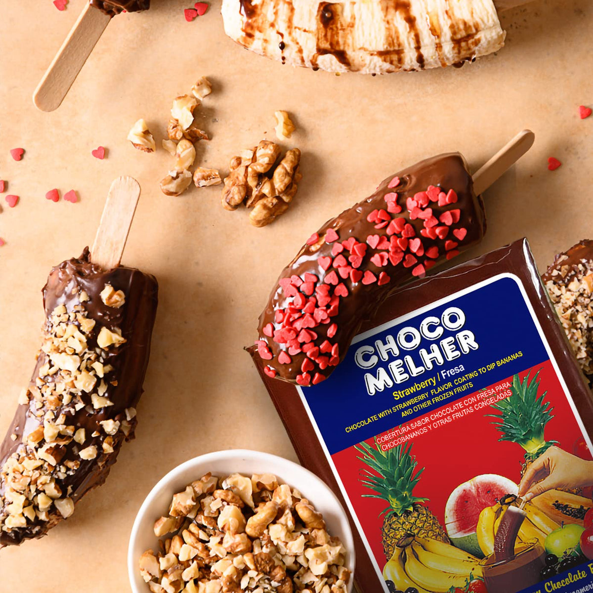 Chocomelher strawberry coating ideal for family party snacks.
