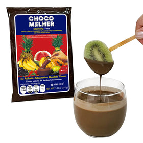Chocomelher strawberry coating on kiwis adds a crisp chocolate layer for a snack.