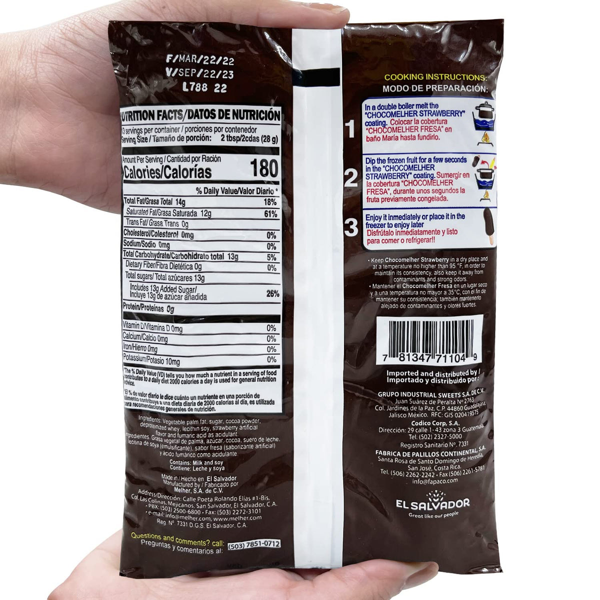 Chocomelher strawberry coating on strawberries enhances flavor.