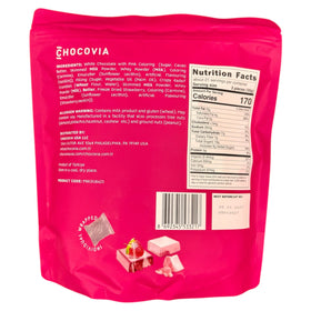 Chocovia pink chocolate strawberry-kadaif bite, showcasing crisp kadaif texture and strawberry filling.