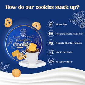 ChocZero Butter Cookies on plate illustrate classic snacking moments