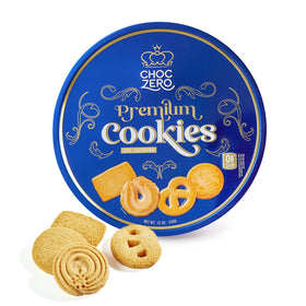 ChocZero Keto Butter Cookies gift tin featuring premium packaging for gifting