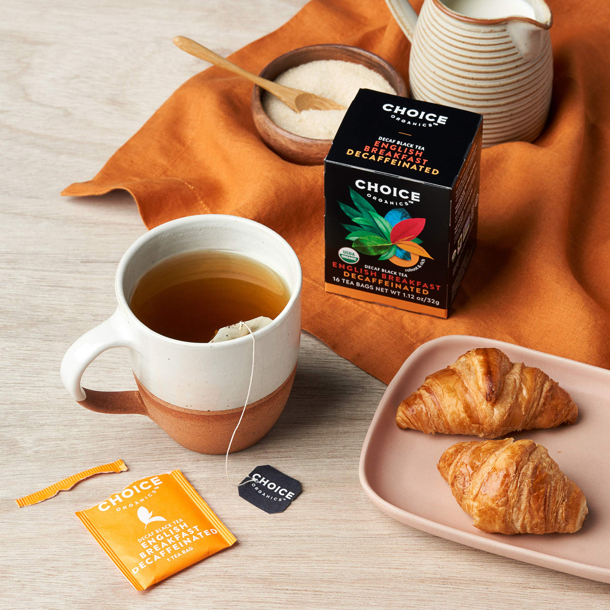 Choice Organic Teas compostable tea bags supporting planet-friendly brewing