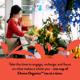 Choice Organic English Breakfast steeping for a comforting hot-water ritual