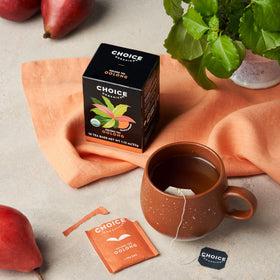 Choice Organic Teas Oolong with Fair Trade label emphasizes ethical sourcing.