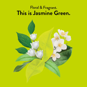 Cup of jasmine green tea from Choice Organic Teas with steam rising