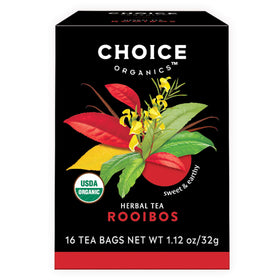 Choice Organics Rooibos Tea six-pack boxes for convenient bulk supply and value