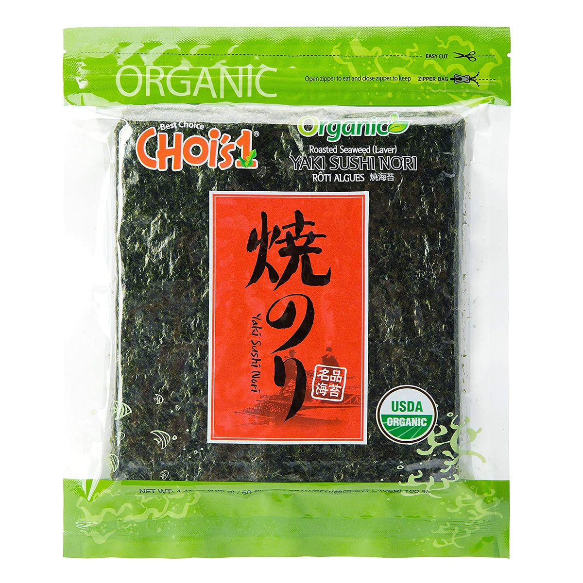 CHOI'S 1 organic roasted seaweed sheets for sushi night with premium quality