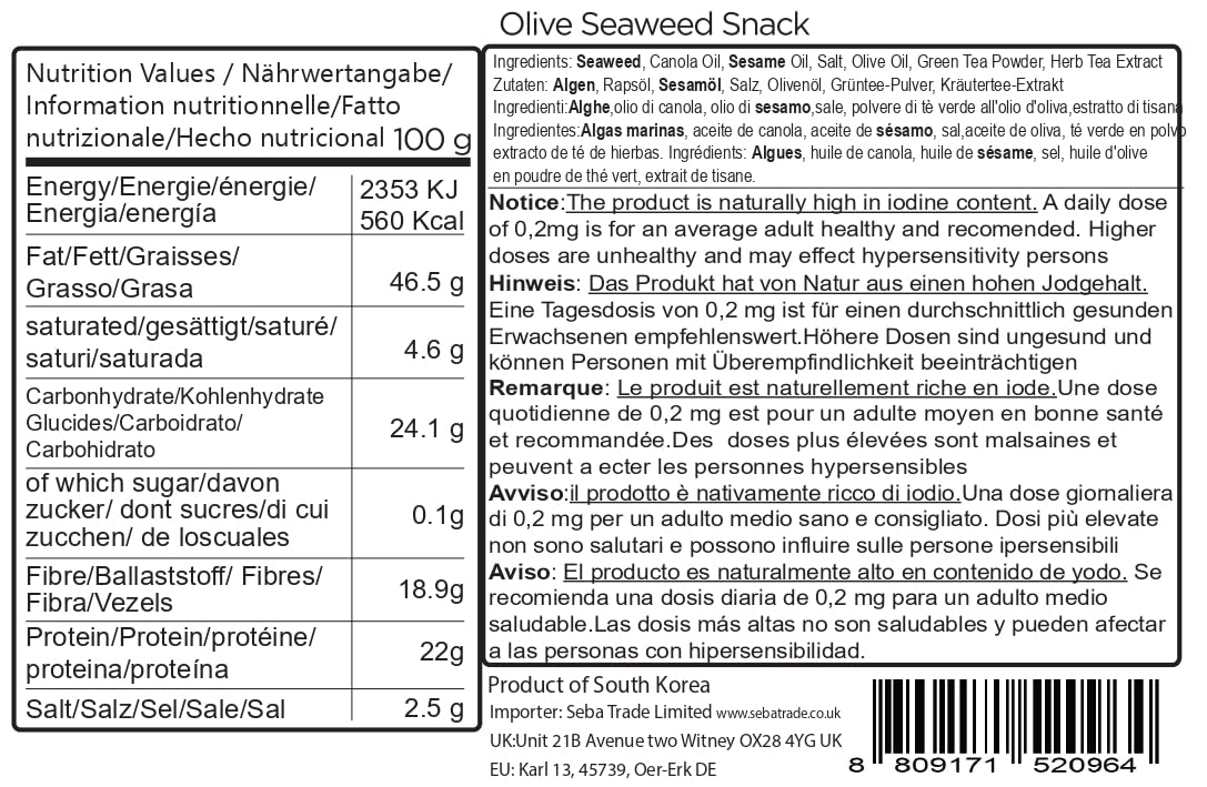 CHOI'S 1 Daechun seaweed snack freshness from West Sea harvest.