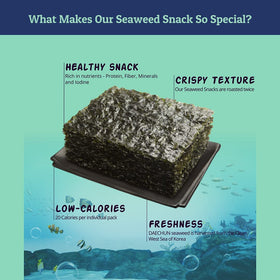 CHOI'S 1 seaweed snacks open-pack scene highlighting freshness and crisp texture.