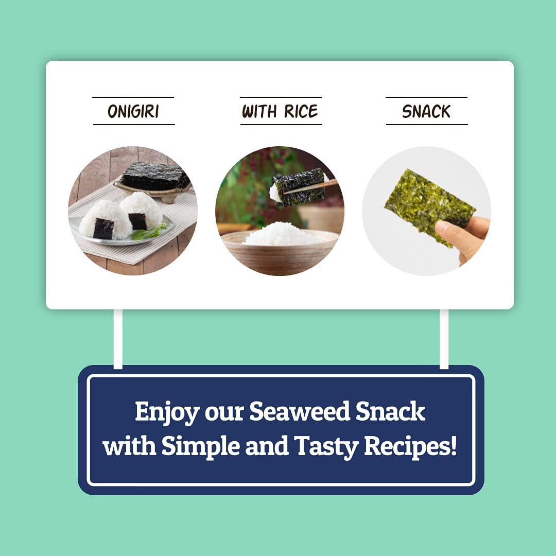CHOI'S 1 roasted seaweed sheets close-up emphasizing crunchy twice-roasted crispness.