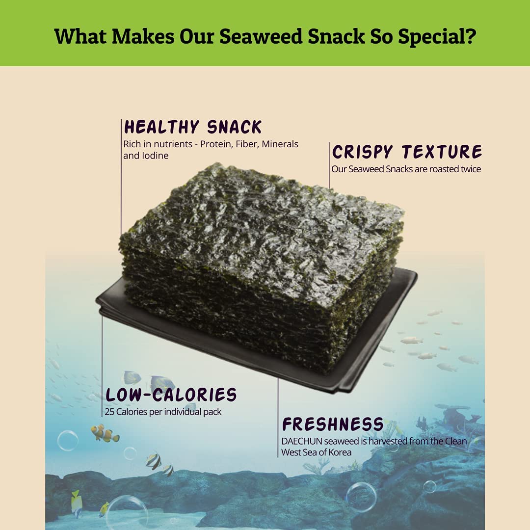 CHOI'S 1 Wasabi Seaweed Snacks individual packs preserve freshness and crispness