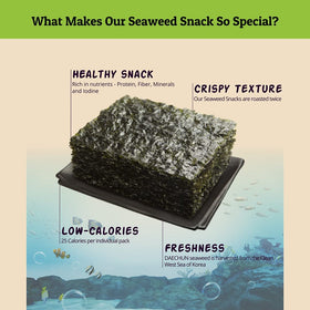 CHOI'S 1 Wasabi Seaweed Snacks individual packs preserve freshness and crispness